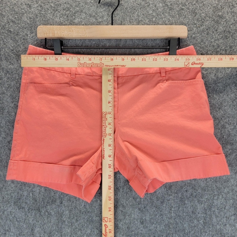 Express Editor Shorts Womens 4 Coral Cuffed Chino Mid Rise Stretch Vacation - Picture 6 of 15